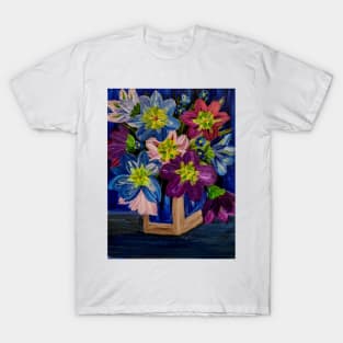 beautiful bouquet flowers in a glass vase T-Shirt